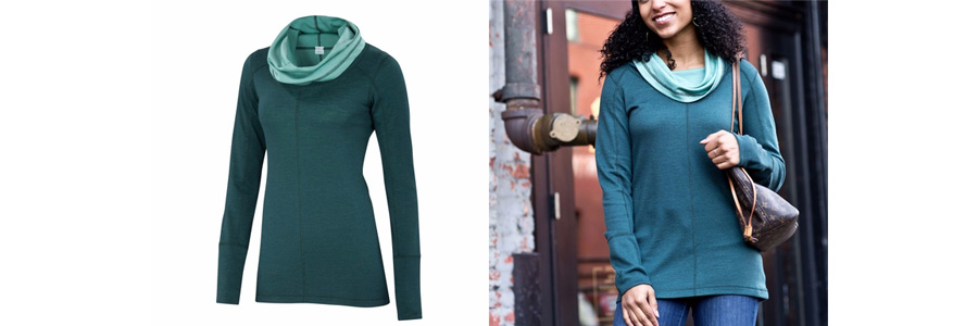 Ibex Dyad Cowl Neck Sweater