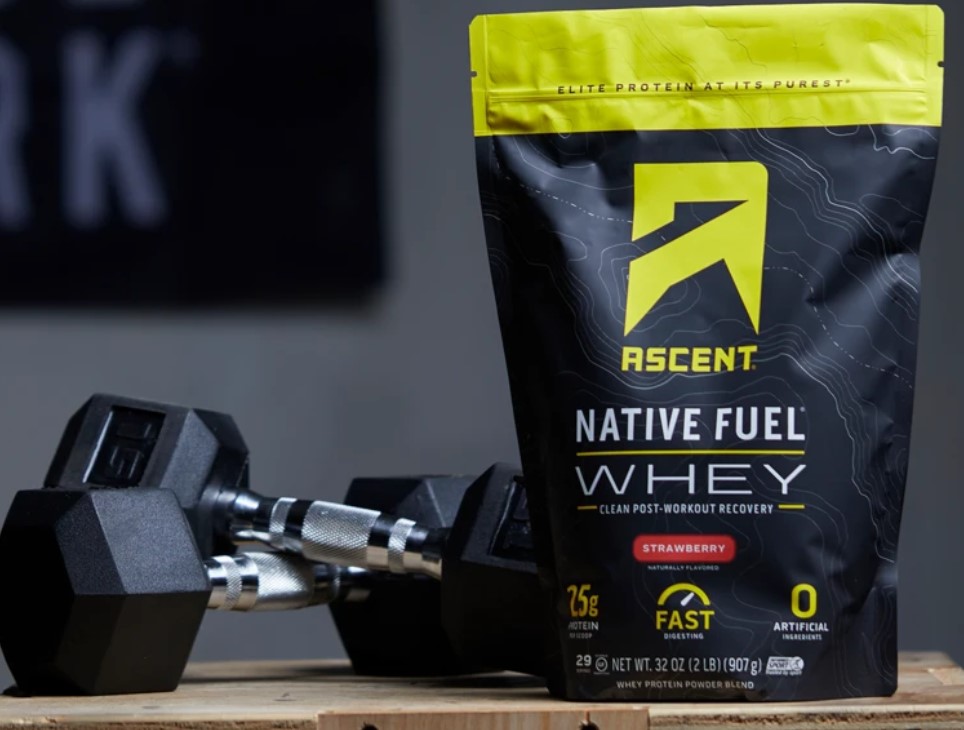 Ascent Recovery Water and Native Fuel Whey Protein Power Blend