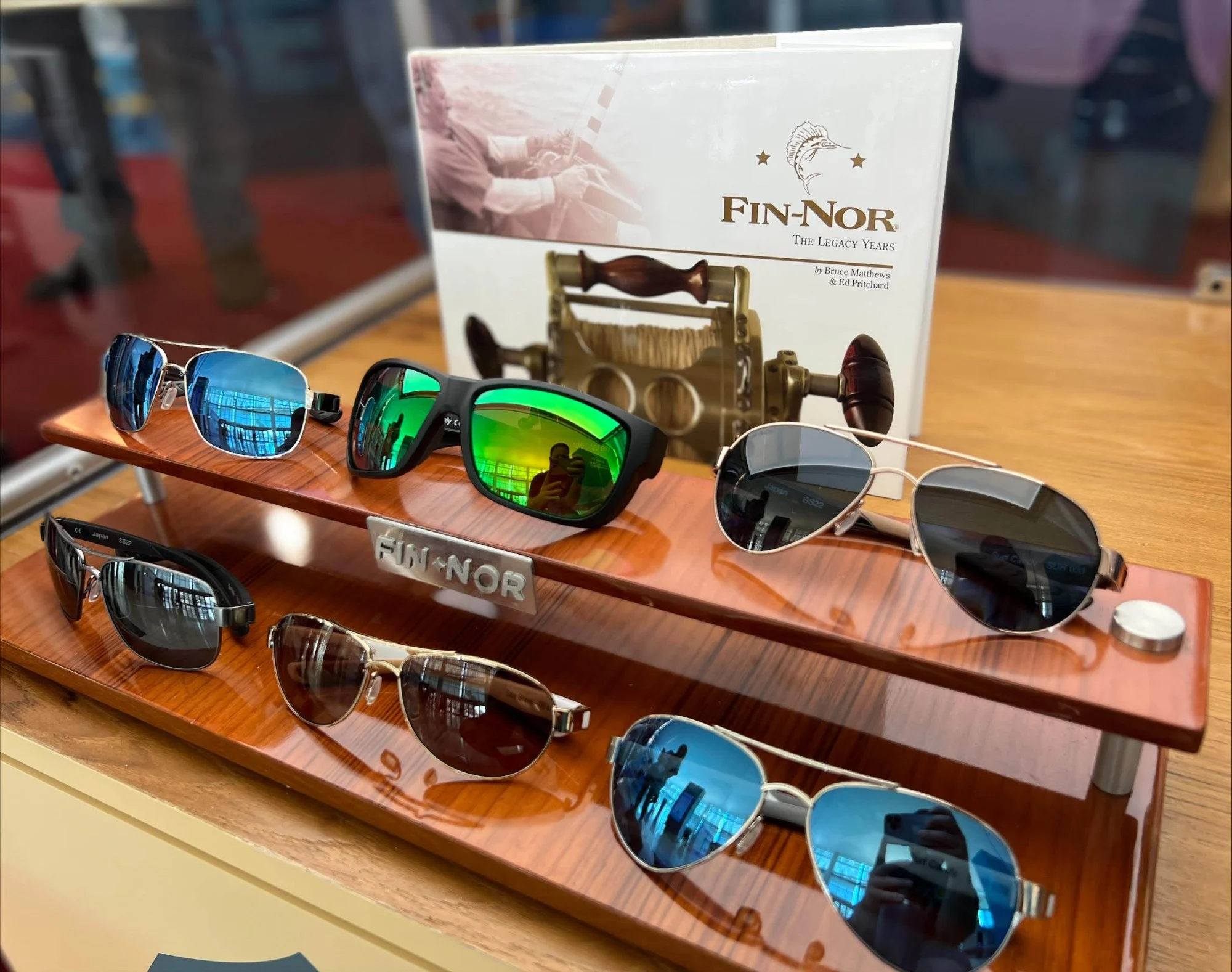 pair of Fin-Nor sunglasses with adjustable nose pads