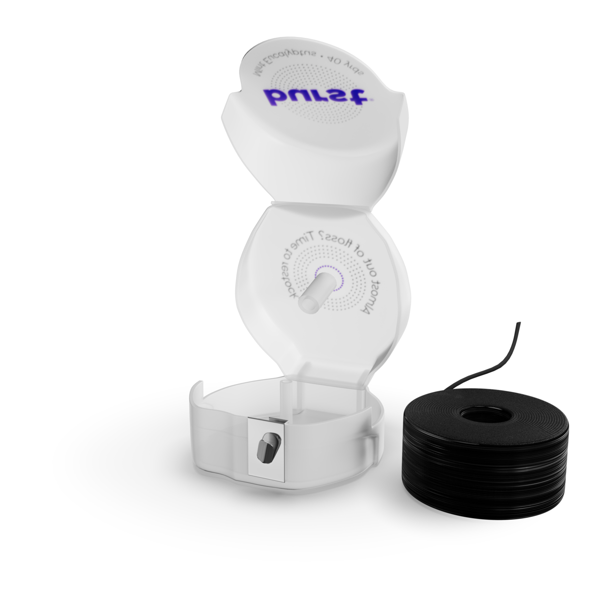 Burst Expanding Floss container and refill bobbin