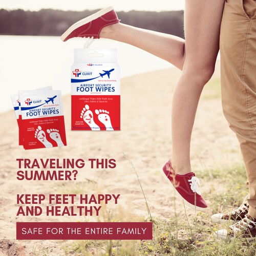 Skincare by Clixit Airport Security Foot Wipes