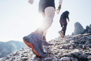 running on a rocky terrain